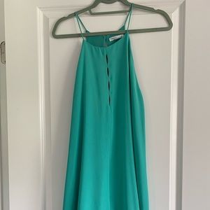 Turquoise high neck dress